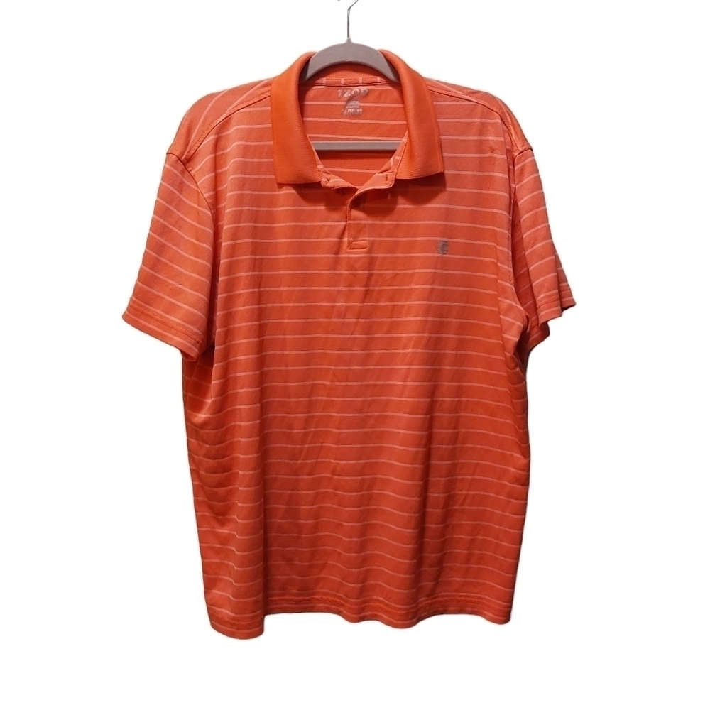 IZOD Mens Short Sleeve Striped Polo Shirt- size XL - Picture 1 of 4